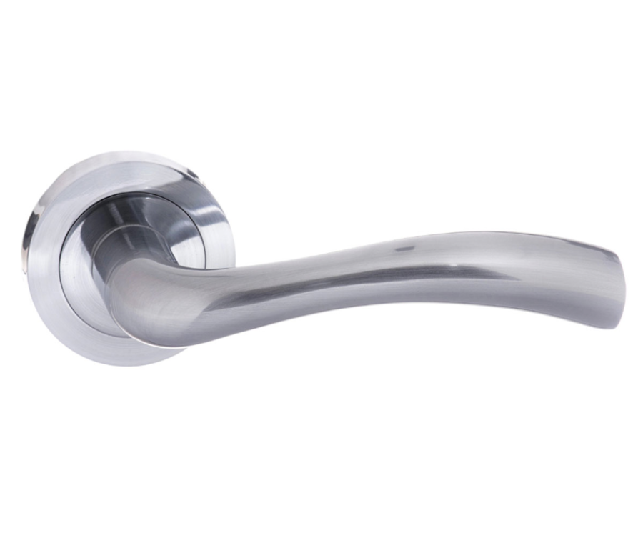 Set Status Satin Chrome Texas Lever on Round Rose | S35RSC