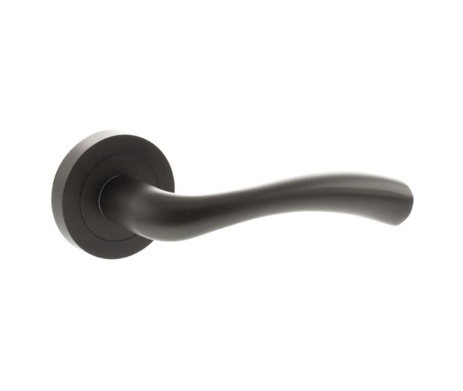Set Status Urban Dark Bronze Texas Lever on Round Rose | S35RUDB