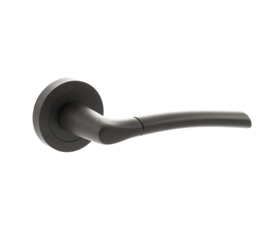 Set Status Urban Dark Bronze Indiana Lever on Round Rose | S33RUDB