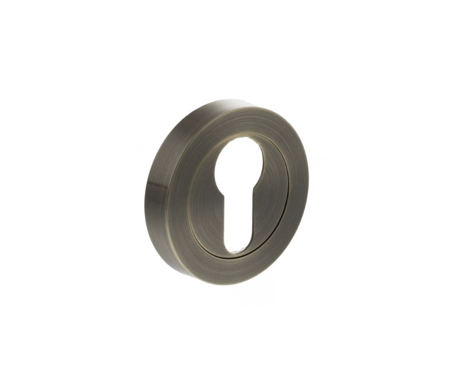 Status Antique Brass Round Euro Escutcheon | S2ESCERAB