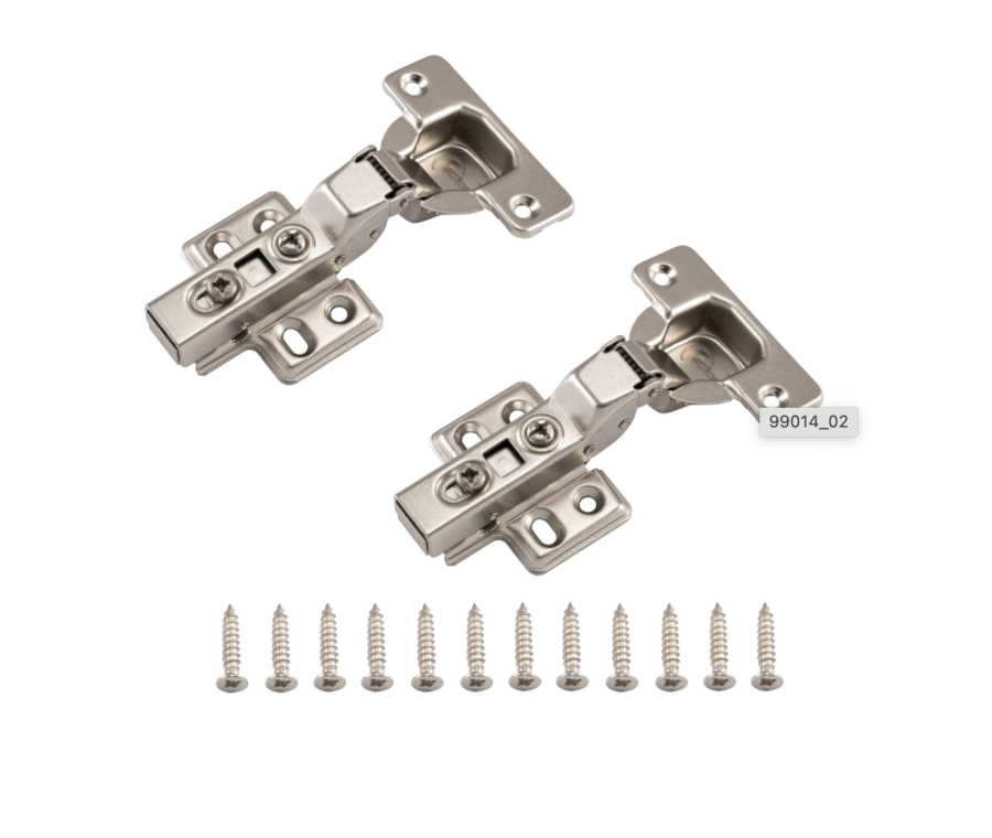 Pair Eclipse Half Overlay Clip On Cabinet Hinge (Soft Close) | 99014