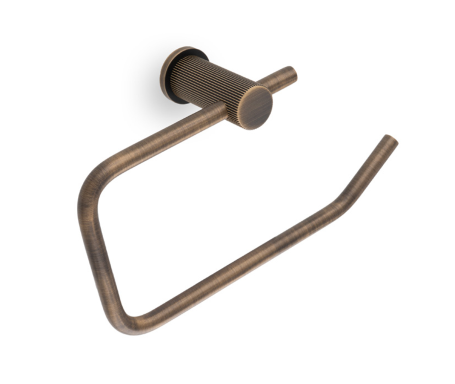 Alexander & Wilks Antique Brass Brunel Reeded Toilet Roll Holder | AW452AB