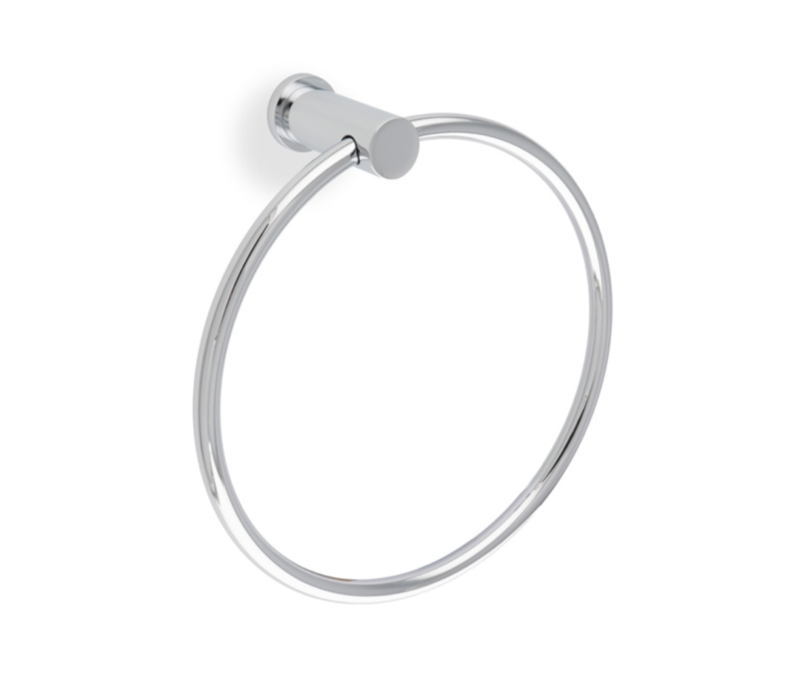 Alexander & Wilks Polished Chrome Brunel Plain Towel Ring | AW455PC