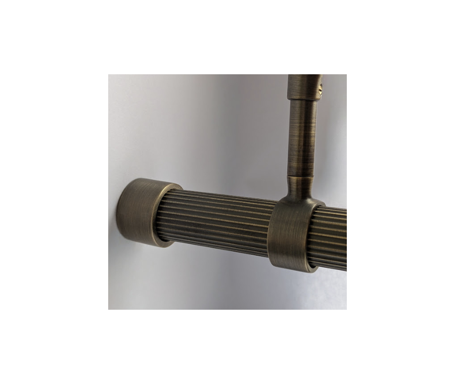 Roman Brass Dark Reeded 1500mm Rail - REED1500RB