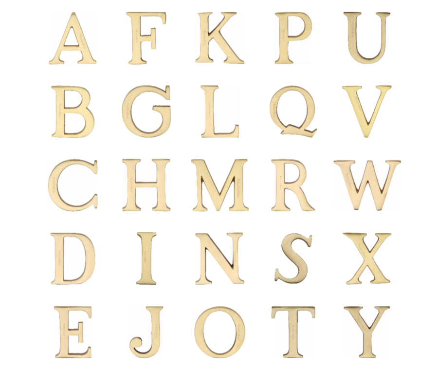 Heritage Brass Satin Brass 51mm Alphabet Pin Fixing Letters | C1565SB