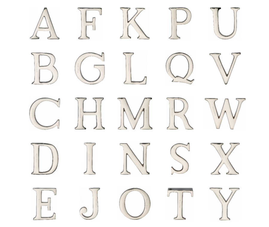 Heritage Brass Polished Nickel 51mm Alphabet Pin Fixing Letters | C1565PNF