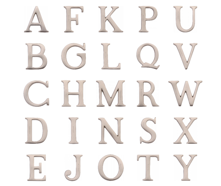 Heritage Brass Satin Nickel 51mm Alphabet Pin Fixing Letters | C1565SN