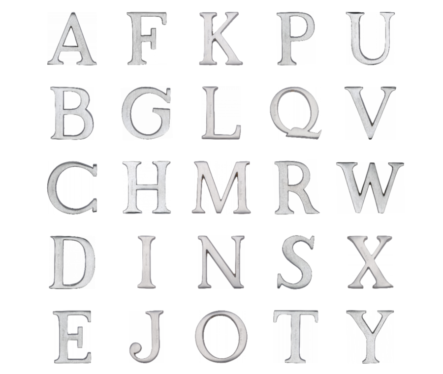 Heritage Brass Satin Chrome 51mm Alphabet Pin Fixing Letters | C1565SC