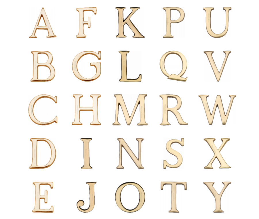 Heritage Brass Polished Brass 51mm Alphabet Pin Fixing Letters | C1565PB