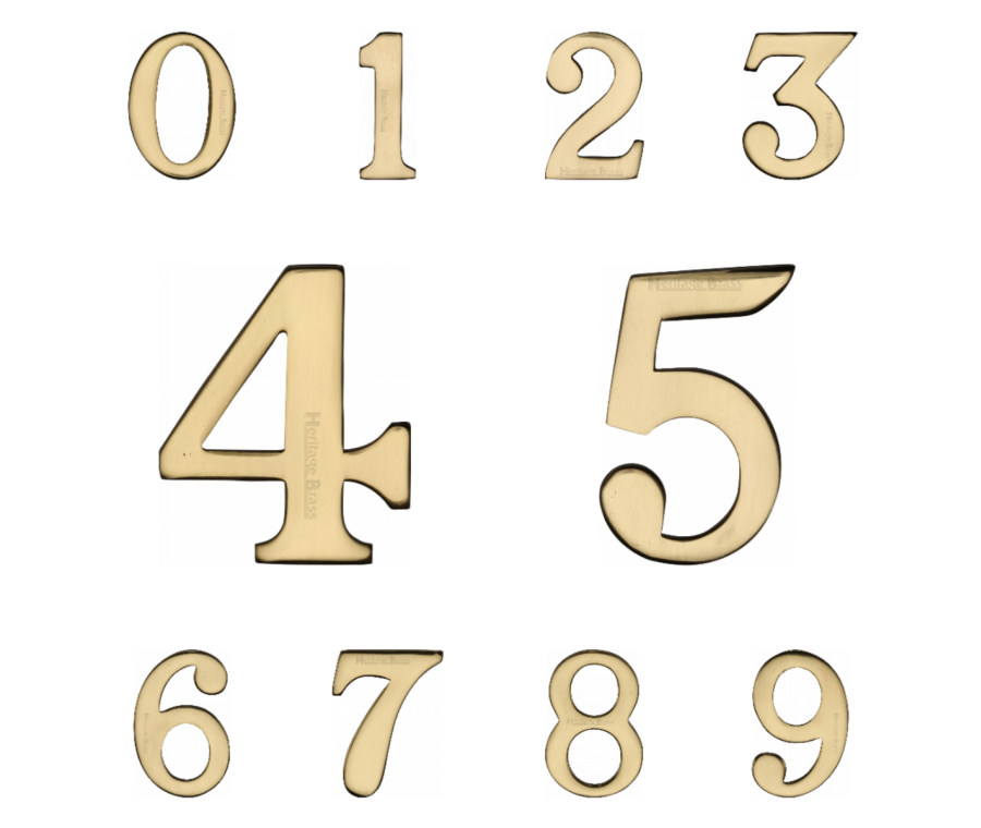 Heritage Brass Polished Brass 51mm Self Adhesive Numerals | C1568PB