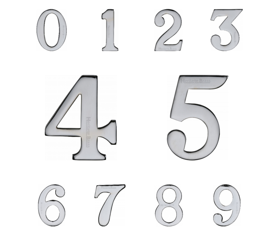 Heritage Brass Polished Chrome 51mm Self Adhesive Numerals | C1568PC