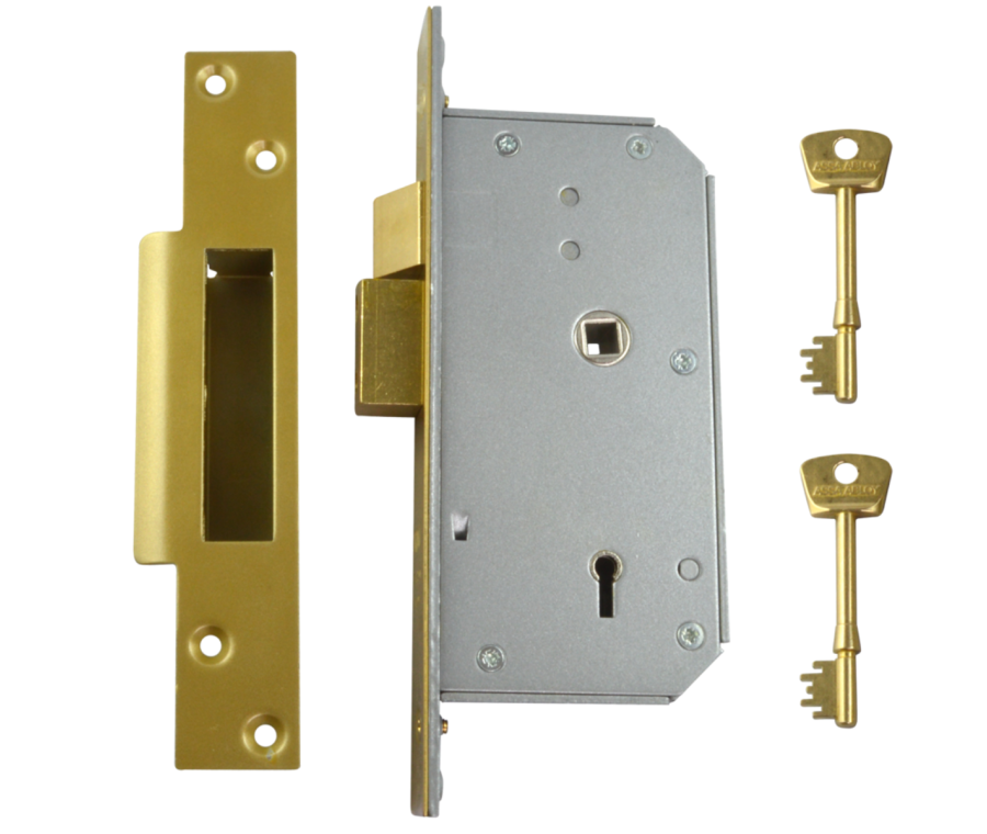 UNION Polished Brass 73mm C-Series 3K70 Left Hand Sashlock | 3K70-PL-73-LH