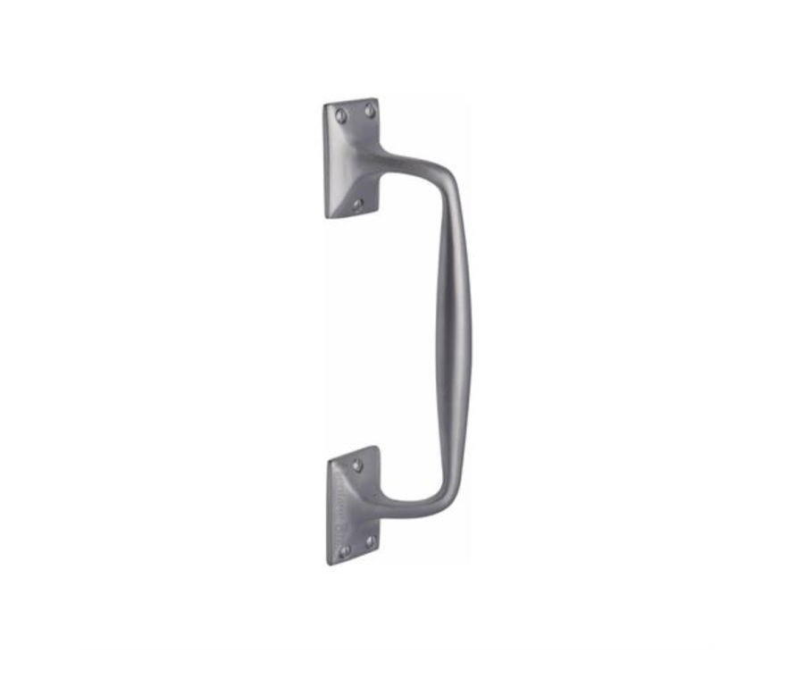 Heritage Brass Satin Chrome Door Pull Handle Offset 253mm