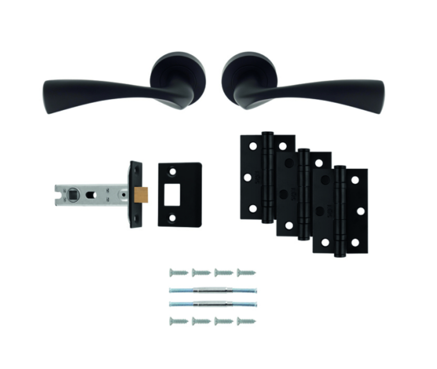 Matt Black Sintra Latch Pack - Ultimate Door Pack
