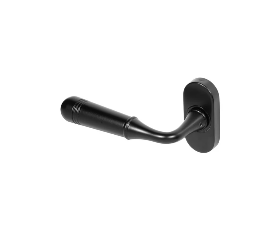BLU Matt Black Lacquer Opera Lever - Oval Rose | TBH085-MBL