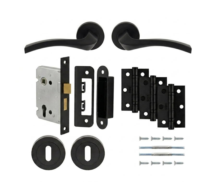 Matt Black Sines Lock Pack - Ultimate Door Pack