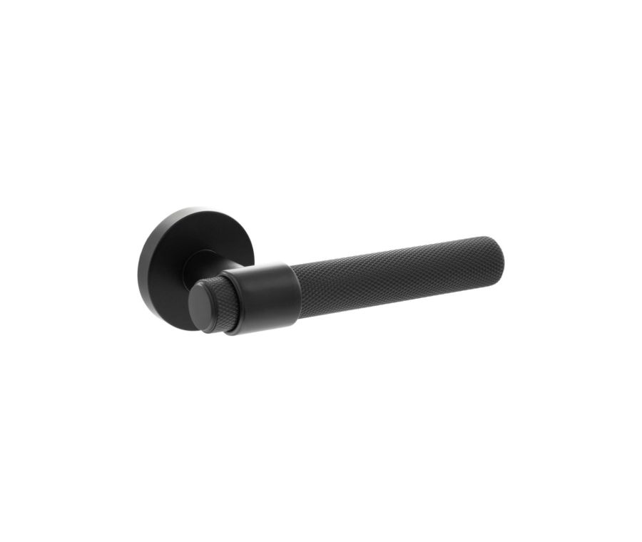 Set Matt Black Andretta Knurled Lever Handle | SPR160MB