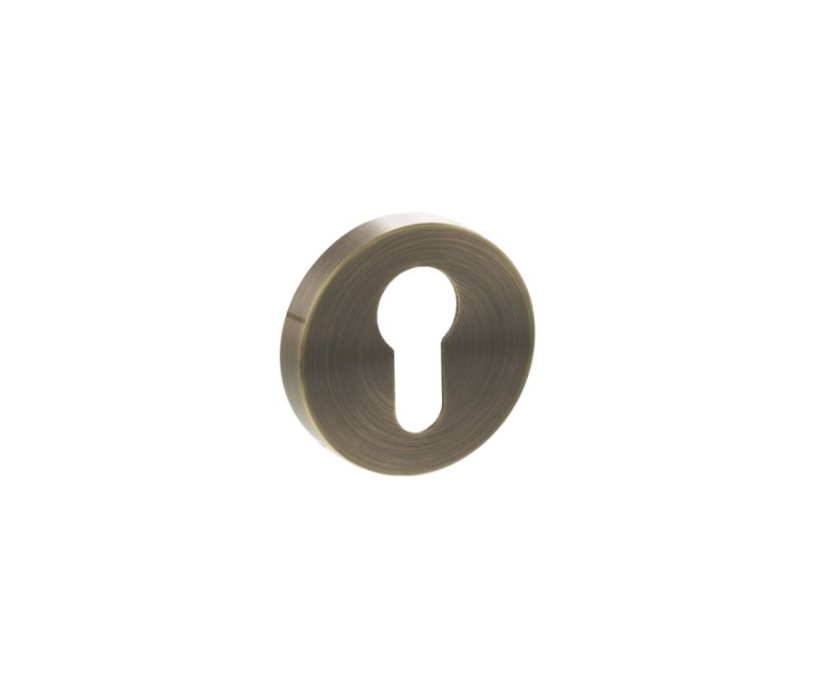 Senza Pari Antique Brass Minimal Round Euro Escutcheon | SPRESCEAB