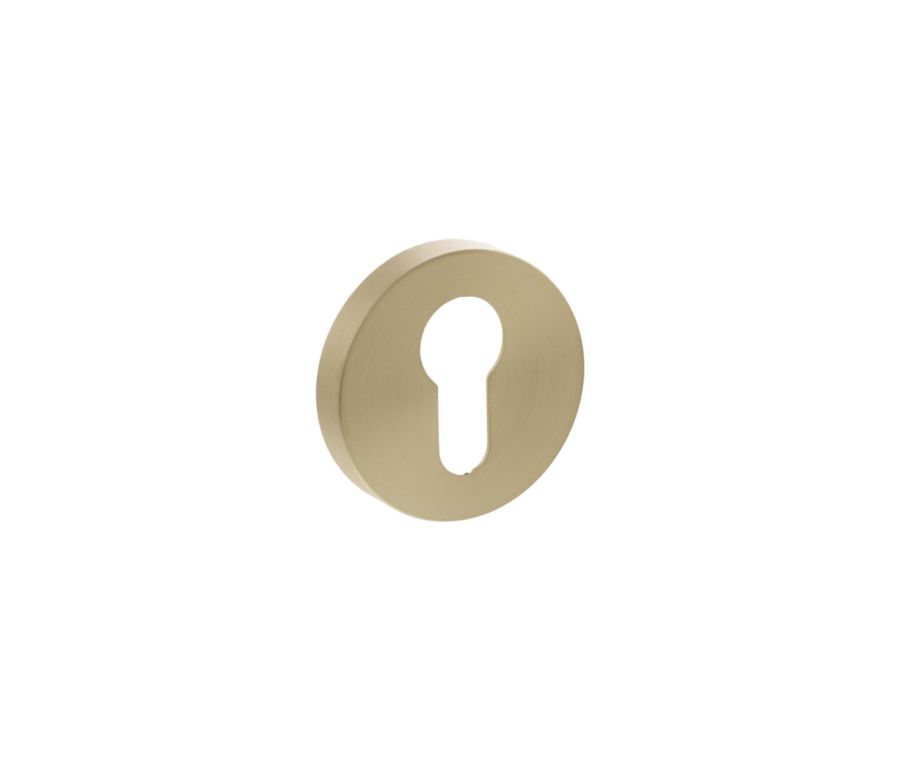 Senza Pari Satin Brass Minimal Round Euro Escutcheon | SPRESCESB