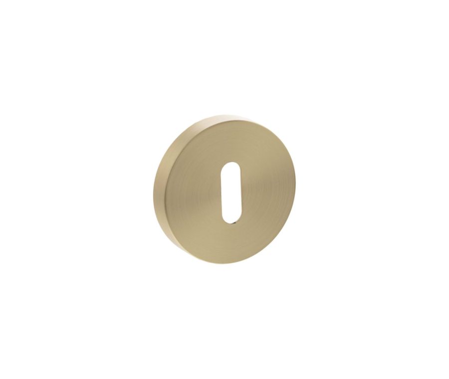 Senza Pari Satin Brass Minimal Round Key Escutcheon | SPRESCKSB