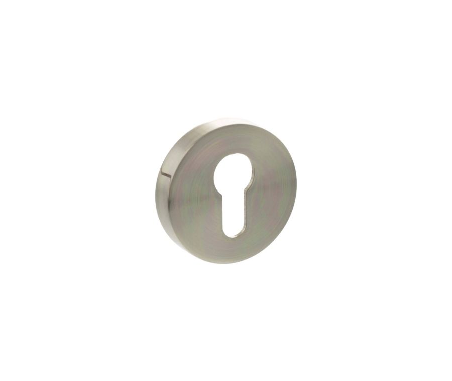 Senza Pari Satin Nickel Round Euro Escutcheon | SPROESCESN