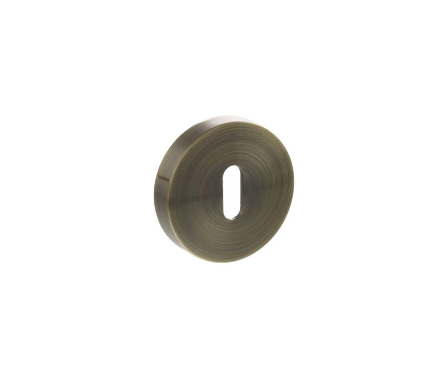 Senza Pari Antique Brass Round Key Escutcheon | SPROESCKAB