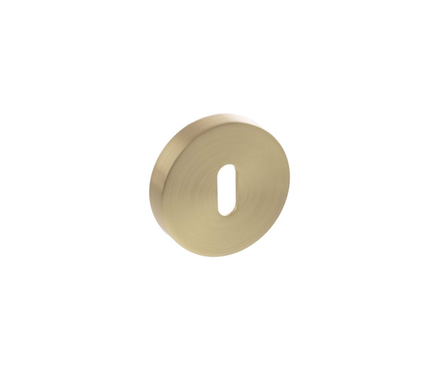 Senza Pari Satin Brass Round Key Escutcheon | SPROESCKSB
