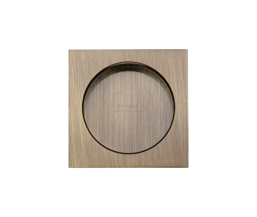 Antique Brass Heritage Brass Square Flush Pull 55mm