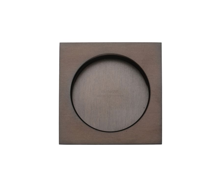 Matt Bronze Heritage Brass Square Flush Pull 55mm