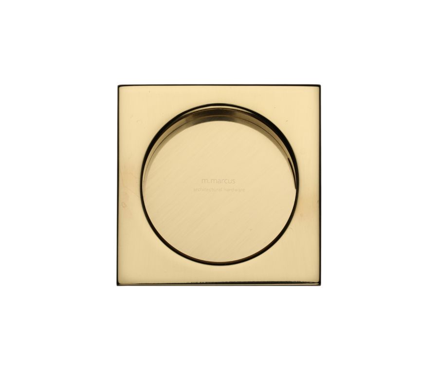 Polished Brass Heritage Brass Square Flush Pull 55mm