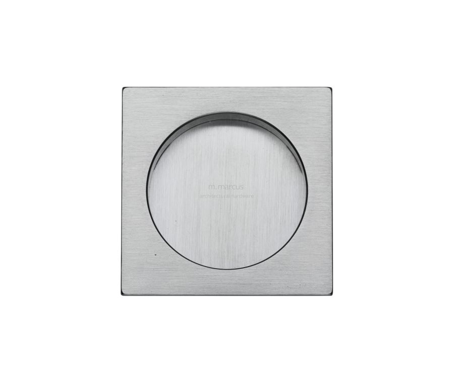 Satin Chrome Heritage Brass Square Flush Pull 55mm
