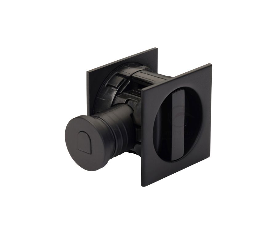 Matt Black Heritage Brass Tubular Lock with Square Privacy Turn & Release