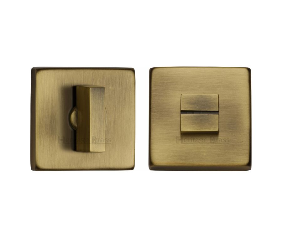 Antique Brass Square Bathroom Turn & Release - SQ4035