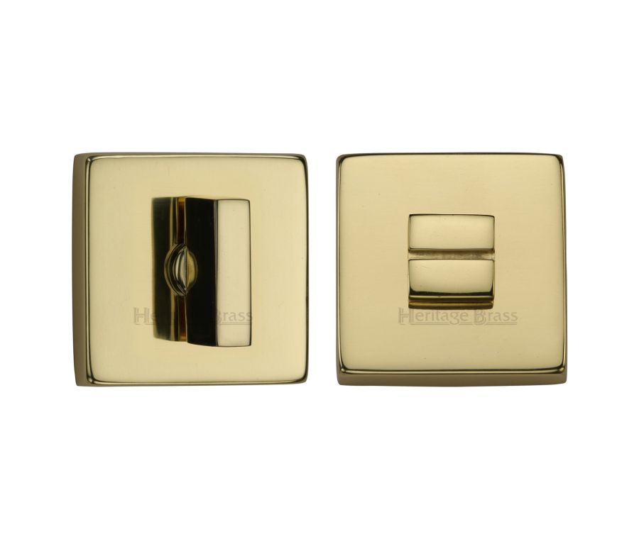 Polished Brass Square Bathroom Turn & Release - SQ4035