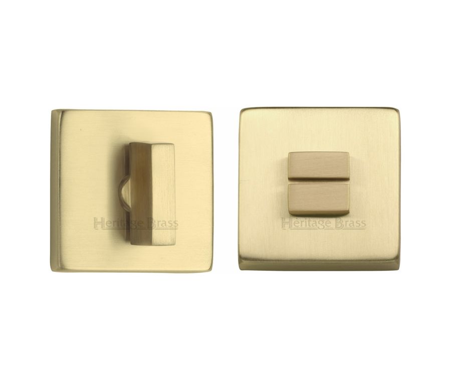 Satin Brass Square Bathroom Turn & Release - SQ4035