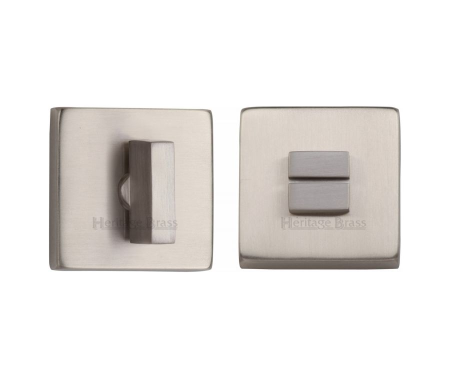 Satin Nickel Square Bathroom Turn & Release - SQ4035