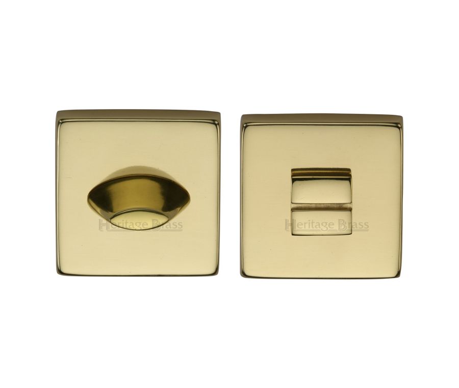 Polished Brass Square Bathroom Turn & Release - SQ4043