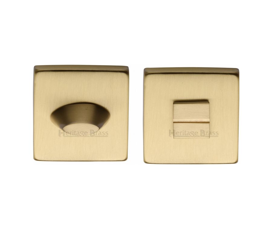 Satin Brass Square Bathroom Turn & Release - SQ4043