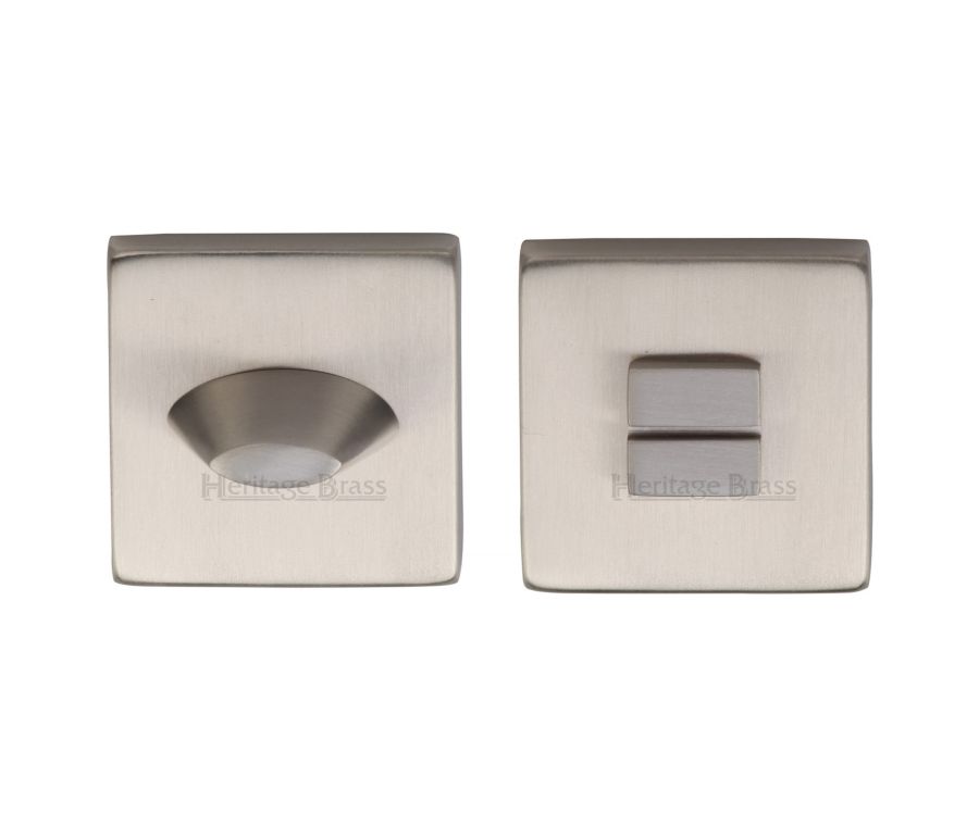 Satin Nickel Square Bathroom Turn & Release - SQ4043