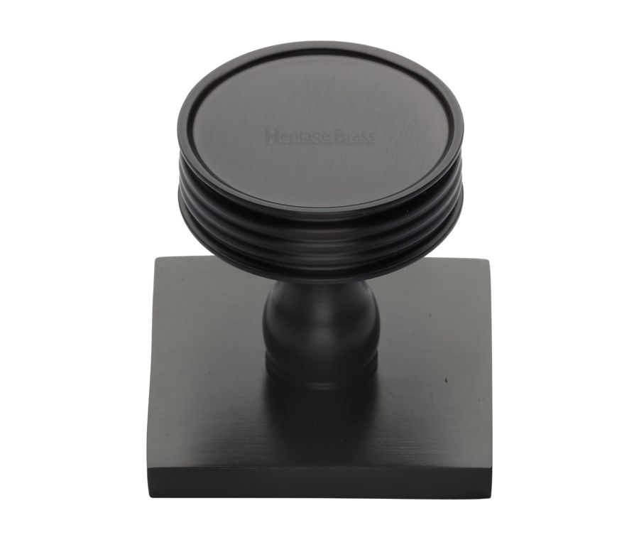 Heritage Brass Matt Bronze Venetian Cabinet Knob with Square Backplate 32mm