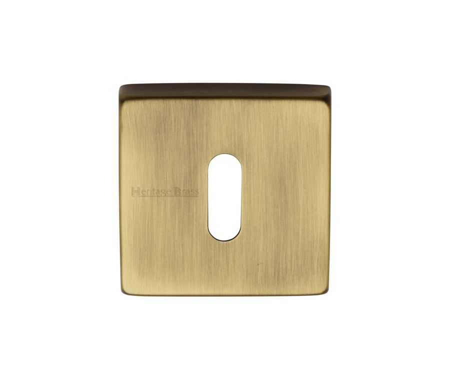 Antique Brass Standard Key Escutcheon Square - SQ5002