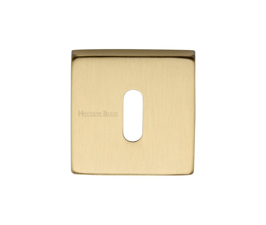Satin Brass Standard Key Escutcheon Square - SQ5002