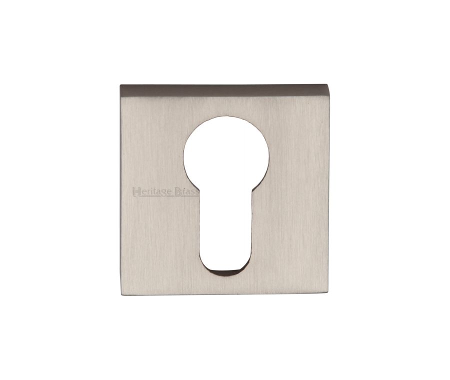 Satin Nickel Euro Profile Cylinder Escutcheon Square - SQ5004