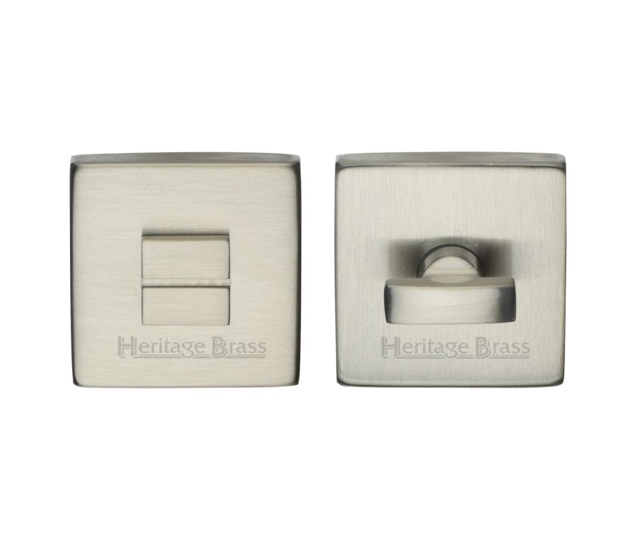 Satin Nickel Square Bathroom Turn & Release - SQ5040