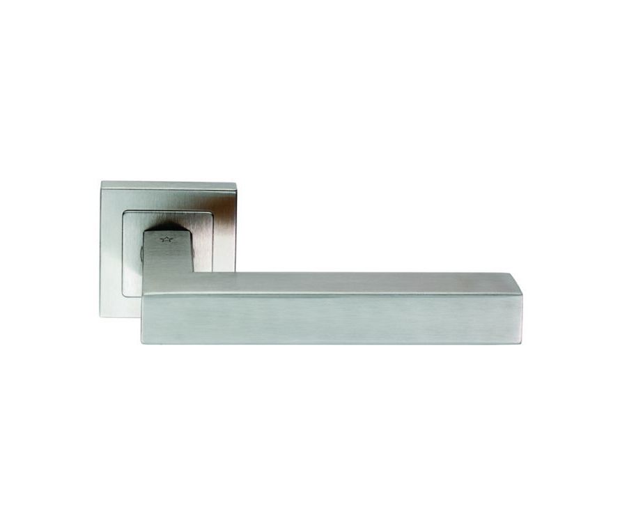 Set Satin Stainless Steel SSL Alvar Lever On Square Rose  | SSL1401SSS