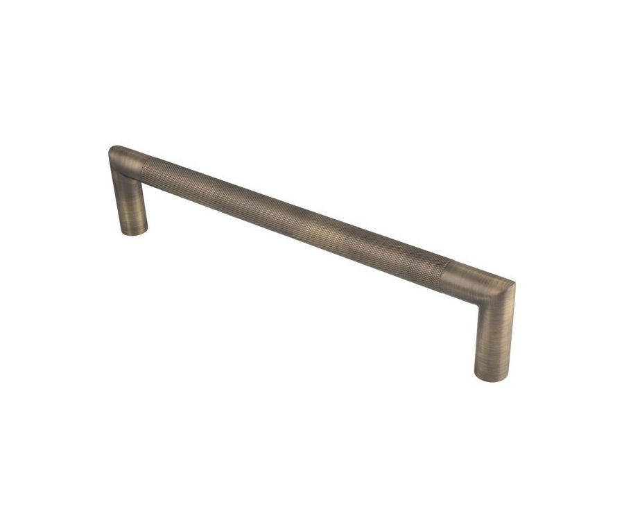 300mm Antique Brass Knurled Mitred Pull Handle | SWP1169/300AB