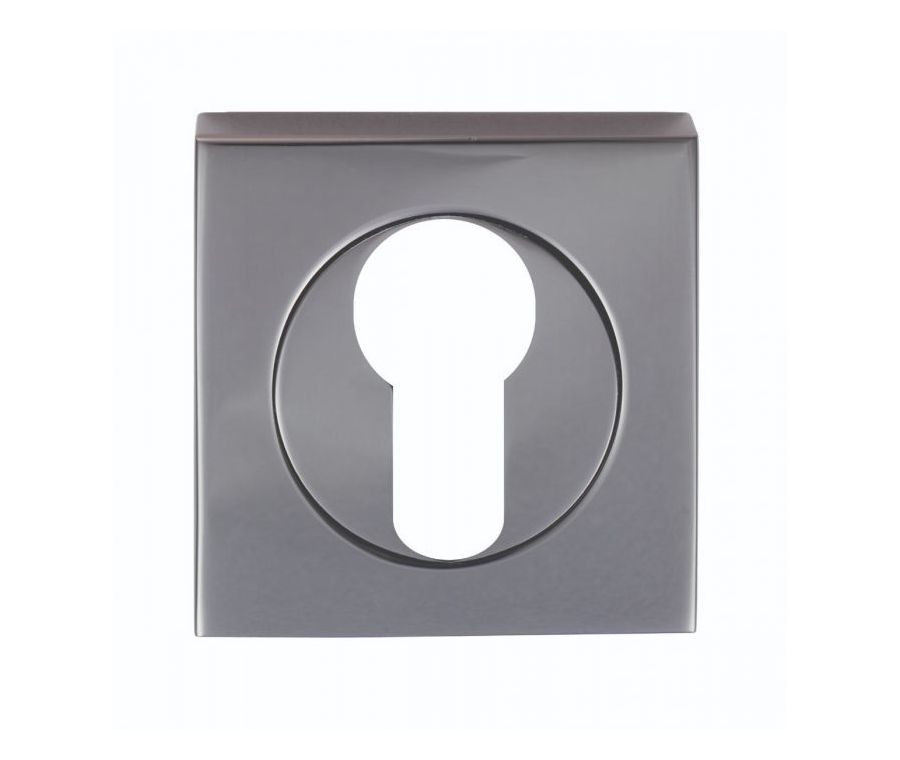 Serozzetta Black Nickel Euro Cylinder Profile Square Escutcheon | SZM001SQBN