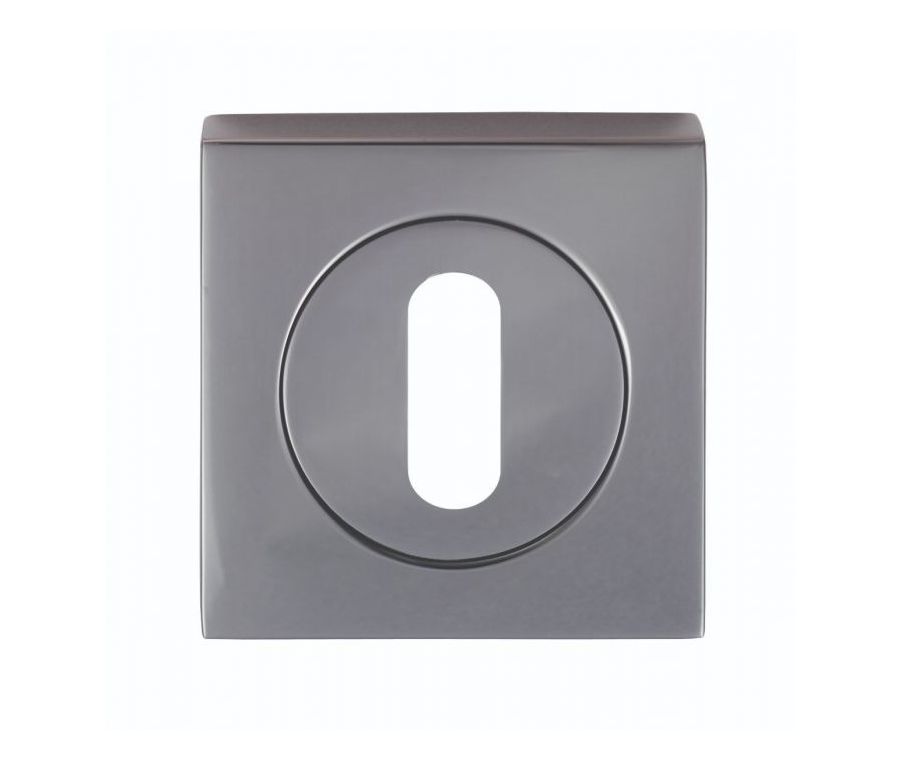 Serozzetta Black Nickel Standard Key Square Escutcheon | SZM003SQBN