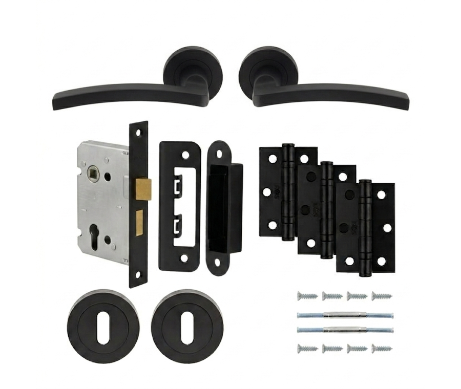 Matt Black Tavira Lock Pack - Ultimate Door Pack