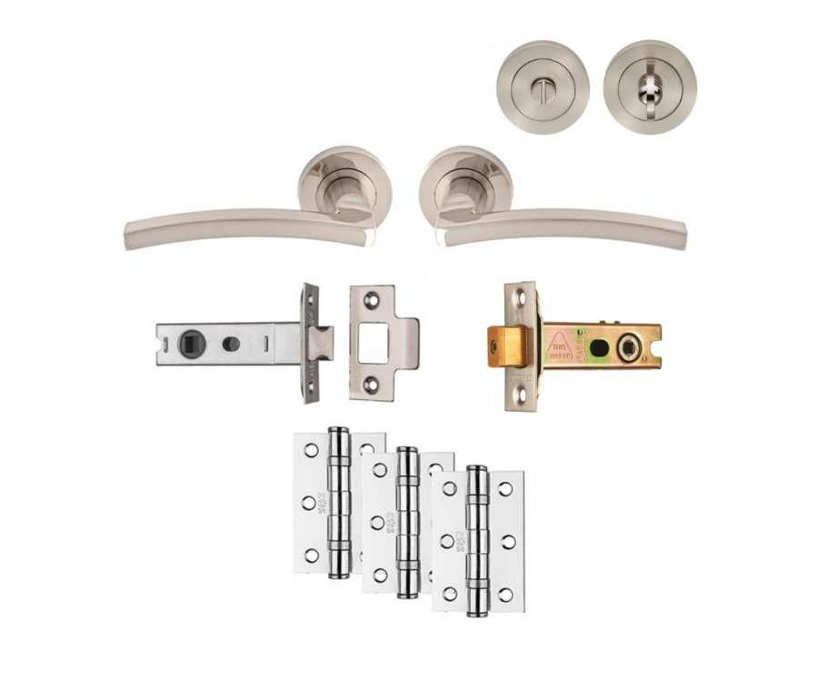 Satin Nickel Tavira Bathroom Pack - Ultimate Door Pack